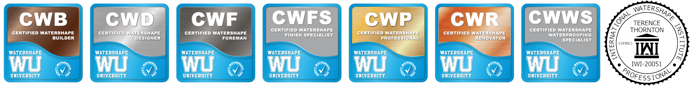 Watershape University Certifications
